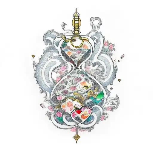 Hourglass hearts K-pop  tattoo design idea