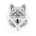 Wolf mixed with sacred geometry tattoo design idea