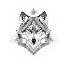 Wolf mixed with sacred geometry tattoo design idea