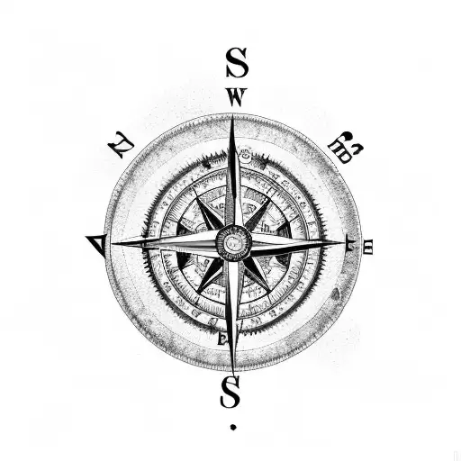 a compass with a sea vibe and coordinates 44 6 6 N 14 55 28 E tattoo design idea