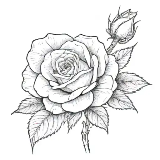 a black and white drawing of a rose dates 1963 2023  tattoo design idea