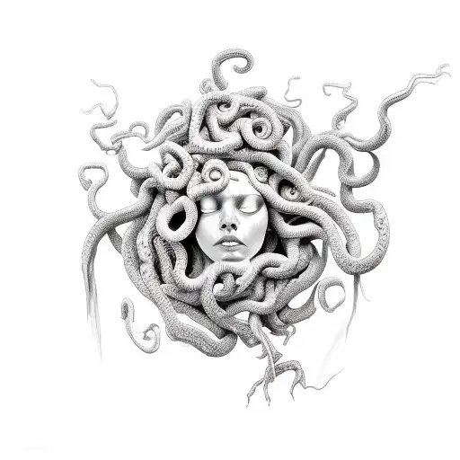 crying Medusa tattoo design idea