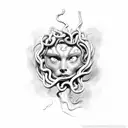 crying Medusa tattoo design idea