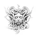 crying Medusa tattoo design idea