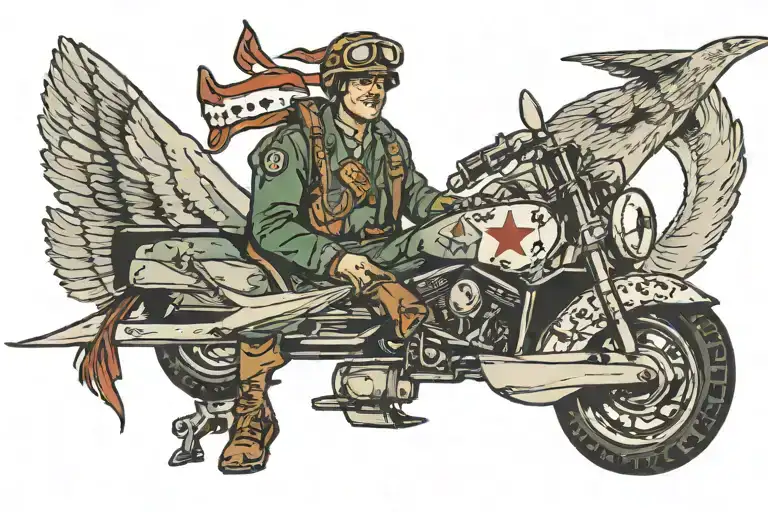 us army aviator riding tattoo design idea