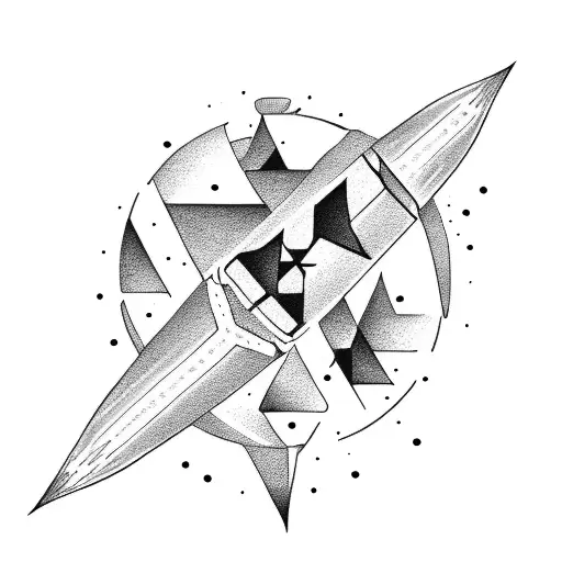shooting star tattoo design idea