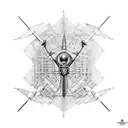 Blueprint of a flying machine in the style of Leonardo da Vinci tattoo design idea
