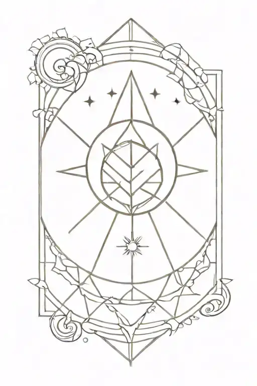 libra mandala sun moon shin tattoo design idea