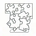 A minimalist tattoo of two puzzle pieces fitting together perfectly, representing your eternal connection with your soulmate tattoo design idea