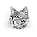 A cat adorned with intricate Celtic patterns, symbolizing the guardian of ancient knowledge tattoo design idea