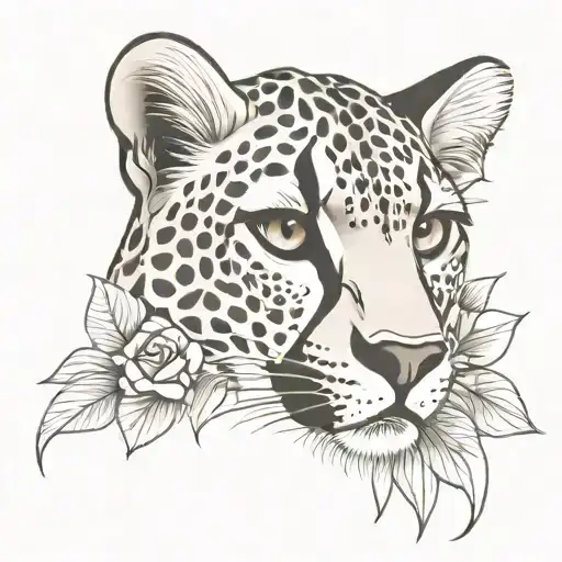 cheetah print, flowers  tattoo design idea