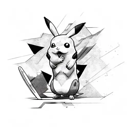 pikachu on nikes tattoo design idea