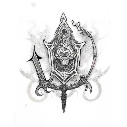 sword in the stone bloodborne tattoo design idea
