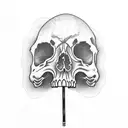 cowboy skull with poncho smoking cigarette tattoo design idea