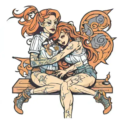 Lesbian Make Love tattoo design idea