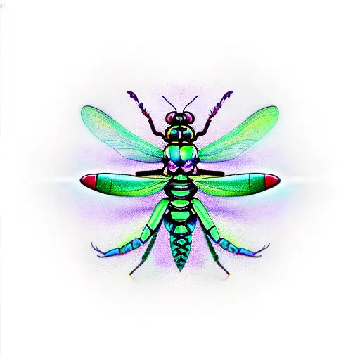 dragonfly, orchid bee, centipede, cocadas and praying mantis tattoo design idea