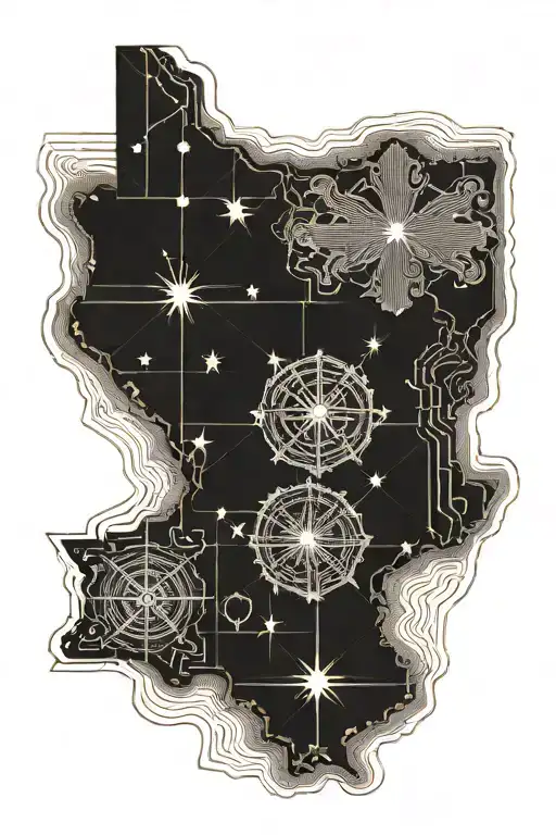 Ohio and Texas topography lines adding depth tattoo design idea