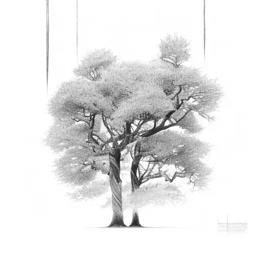 tree with lightning  tattoo design idea