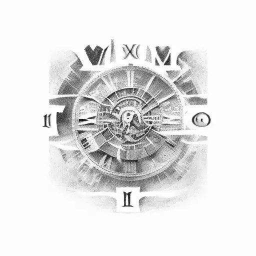 the roman numerals I.VI. MCMLXXIX above the roman numerals V.II. MCMLXXV, with the hands of the “creation of adam” artwo tattoo design idea