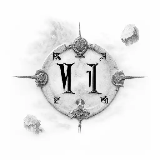 the roman numerals I.VI. MCMLXXIX above the roman numerals V.II. MCMLXXV tattoo design idea
