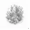 A mesmerizing underwater scene with colorful coral reefs and tropical fish tattoo design idea