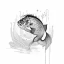 bass jumping out of water tattoo design idea