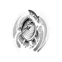 bass jumping out of water tattoo design idea