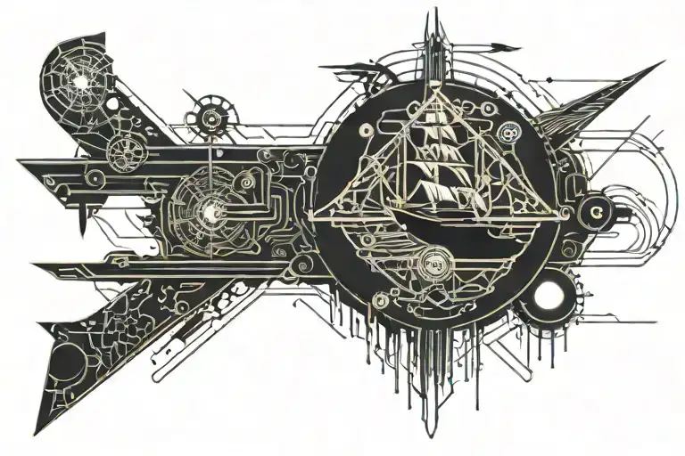 Black Pearl Ship tattoo design idea
