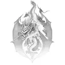 Dragon and knight tattoo design idea