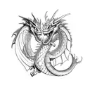 Dragon and knight tattoo design idea