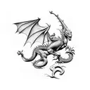 Dragon and knight tattoo design idea