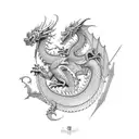 Dragon and knight tattoo design idea