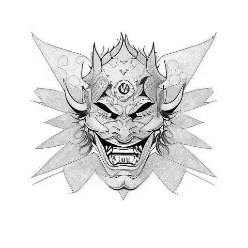 Hannya mask tattoo design idea
