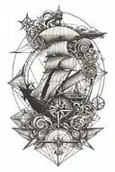 sailor navigating tattoo design idea