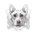 healing woman dog lover  tattoo design idea