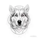 healing woman dog lover  tattoo design idea