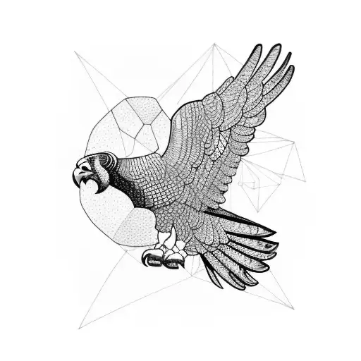 Andean vulture silhouette with svástica tattoo design idea