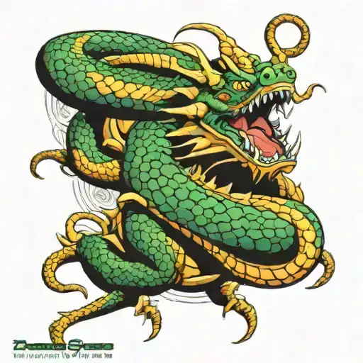 dragon shenron from dragonballs tattoo design idea