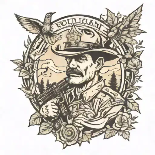 policeman, wilderness, western  tattoo design idea