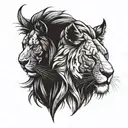 lion and rhino tattoo design idea