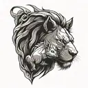 lion and rhino tattoo design idea