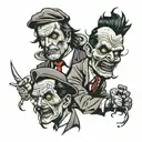 graffiti classic horror movie characters tattoo design idea
