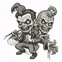graffiti classic horror movie characters tattoo design idea