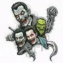 graffiti classic horror movie characters tattoo design idea