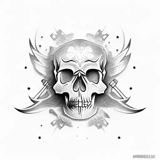 miner skull crest tattoo design idea