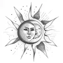 simple sun and moon; Learn from yesterday, Live for today, Hope for tomorrow tattoo design idea