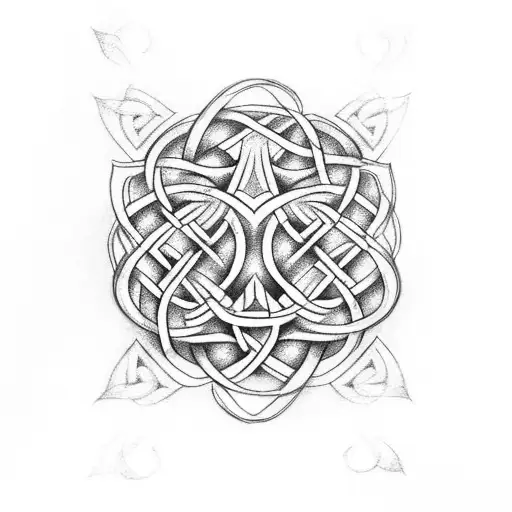 Celtic knot with rose tattoo design idea