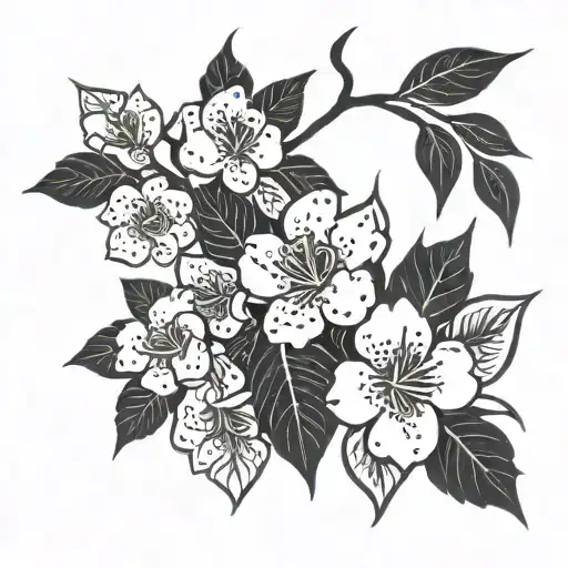 Leafs Cherry Blossom tattoo design tattoo design idea