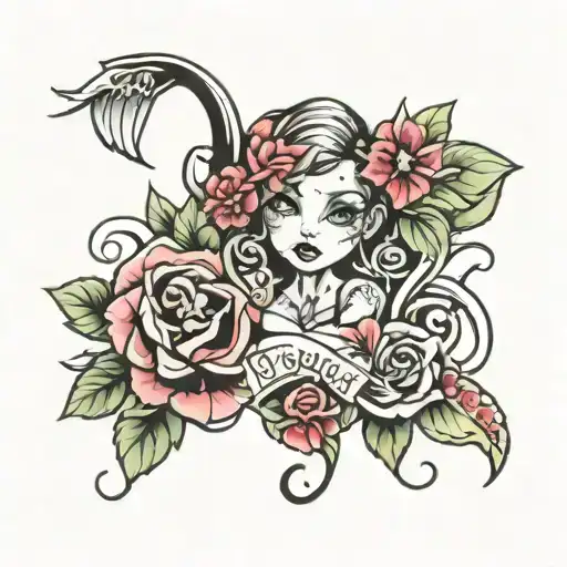 Tattoo for daughter with gangster mix tattoo design idea