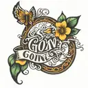 keep going inspirational words tattoo design idea